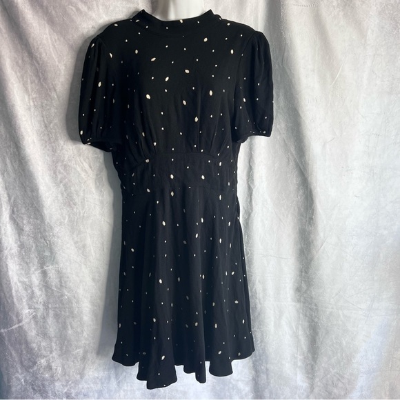 FREE People Women's Abbie A-Line Fit & Flare Open Back Polka Dot Dress Size 6 - Picture 1 of 11